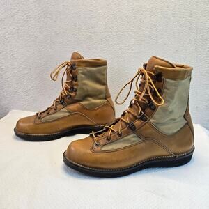 Danner Sierra x Cabelas Boots Mens 10 Leather Canvas Hunting Tan Vibram Sole USA